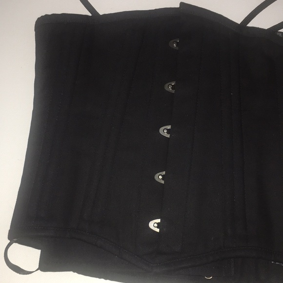 NWOT Vintage Goth Black Corset Size 26 - Picture 3 of 7
